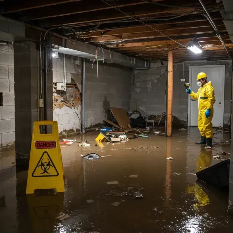 Flooded Basement Electrical Hazard in North Canton, OH Property